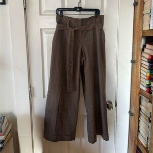 The Limited Brown Plaid High Rise Trousers Size 8